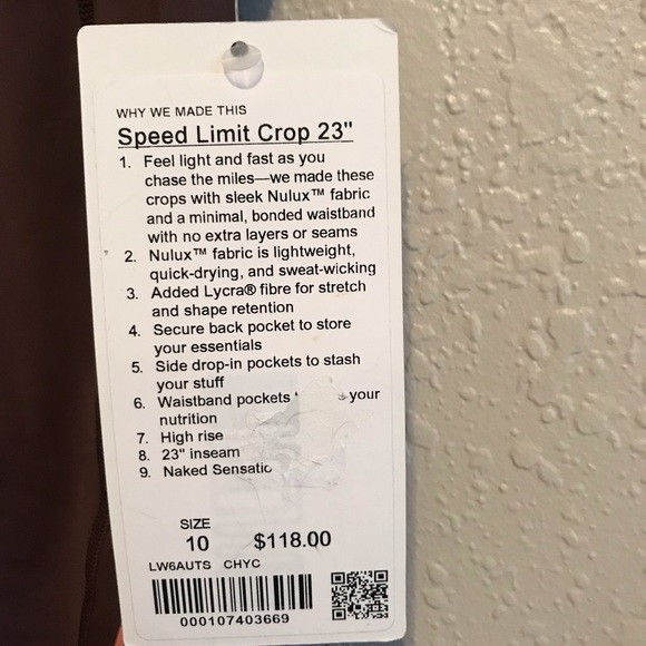 Lululemon Speed Limit crop 23” - Picture 5 of 5